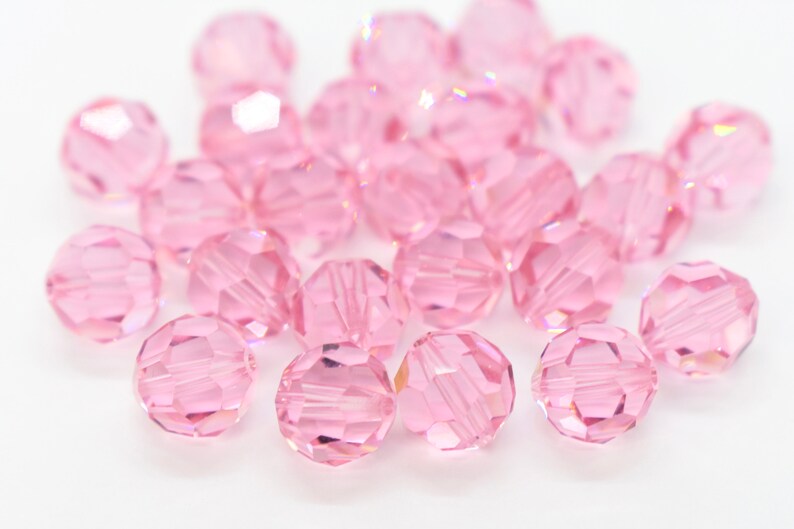 Light Rose Swarovski Crystal Round Beads 5000 Pink Beads for Etsy