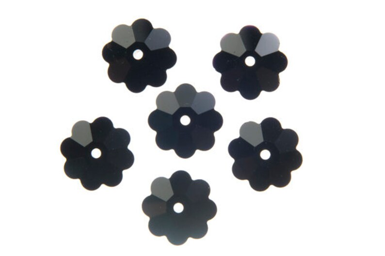 12 Swarovski Marguerite Lochrose 10x3.5mm Flower Crystal Beads Crystal AB 3700