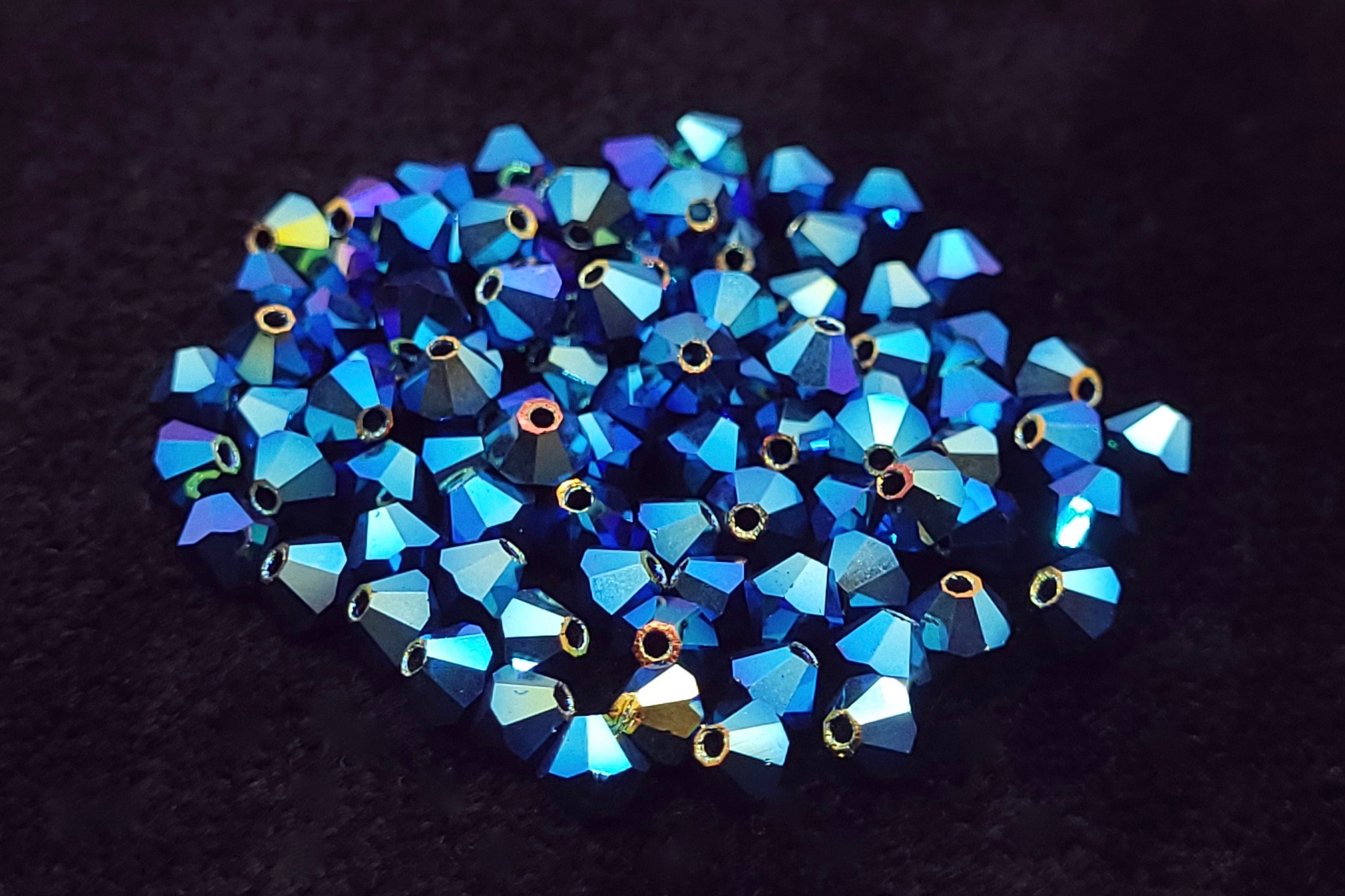 100 Perles Toupies En Crystal Preciosa 3 Mm - Neuf, Fabrication Française, Livraison Gratuite
