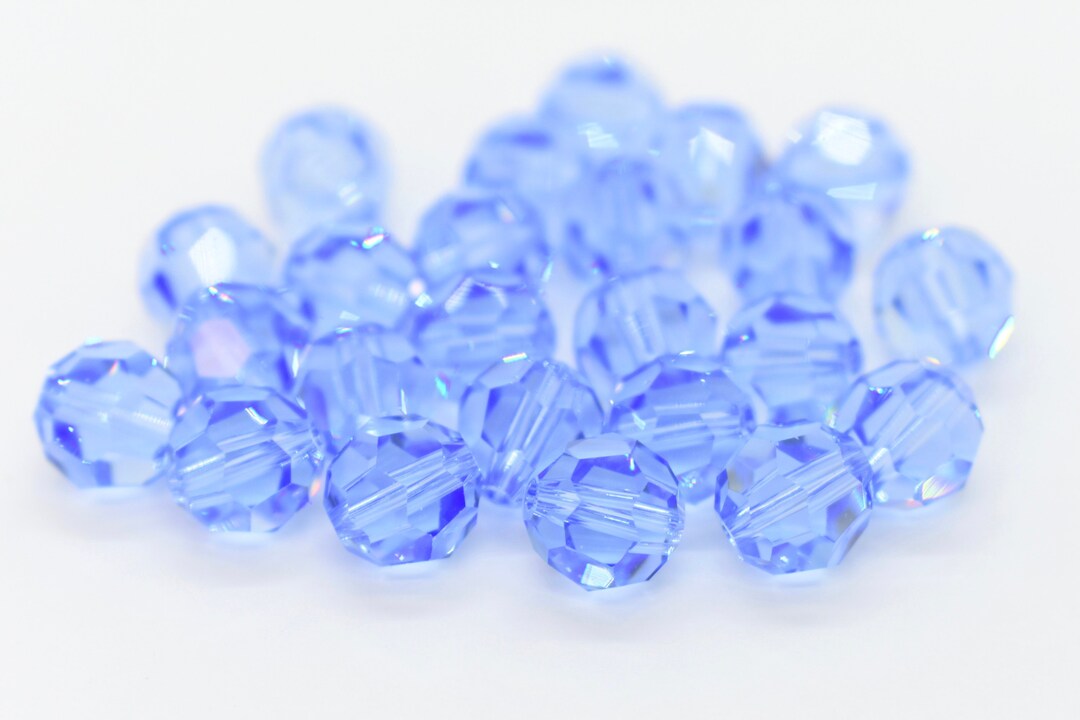 Light Sapphire 5000 Pastel Blue Swarovski Crystal Faceted Round 