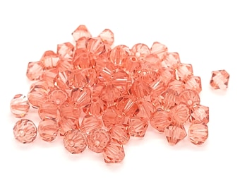 Czech Machine Cut Rondelle Beads 4mm - Bicone Diamond Shape, 36 Piece Lot