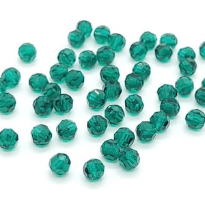 Emerald Preciosa Czech Crystal Round Beads,4mm 24 Pcs,Wholesale Beads for Jewelry Making, May Birthstone,  Beads For May Birthday Colors