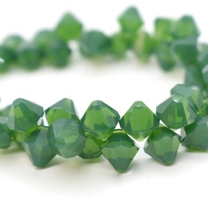 Palace Green Opal 6301 Green Opaque Swarovski Crystal Top Drilled Bicone Pendants for Minimalist Jewelry Making 6mm 8mm Wholesale Crystals