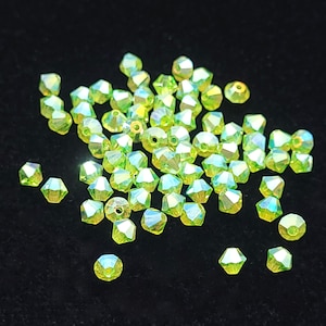 Limecicle AB2X Preciosa Czech Crystal Bicone Beads 4mm,6mm,Authentic Preciosa Small Bicone Crystal Bead Compatible with Swarovski 5301/5328