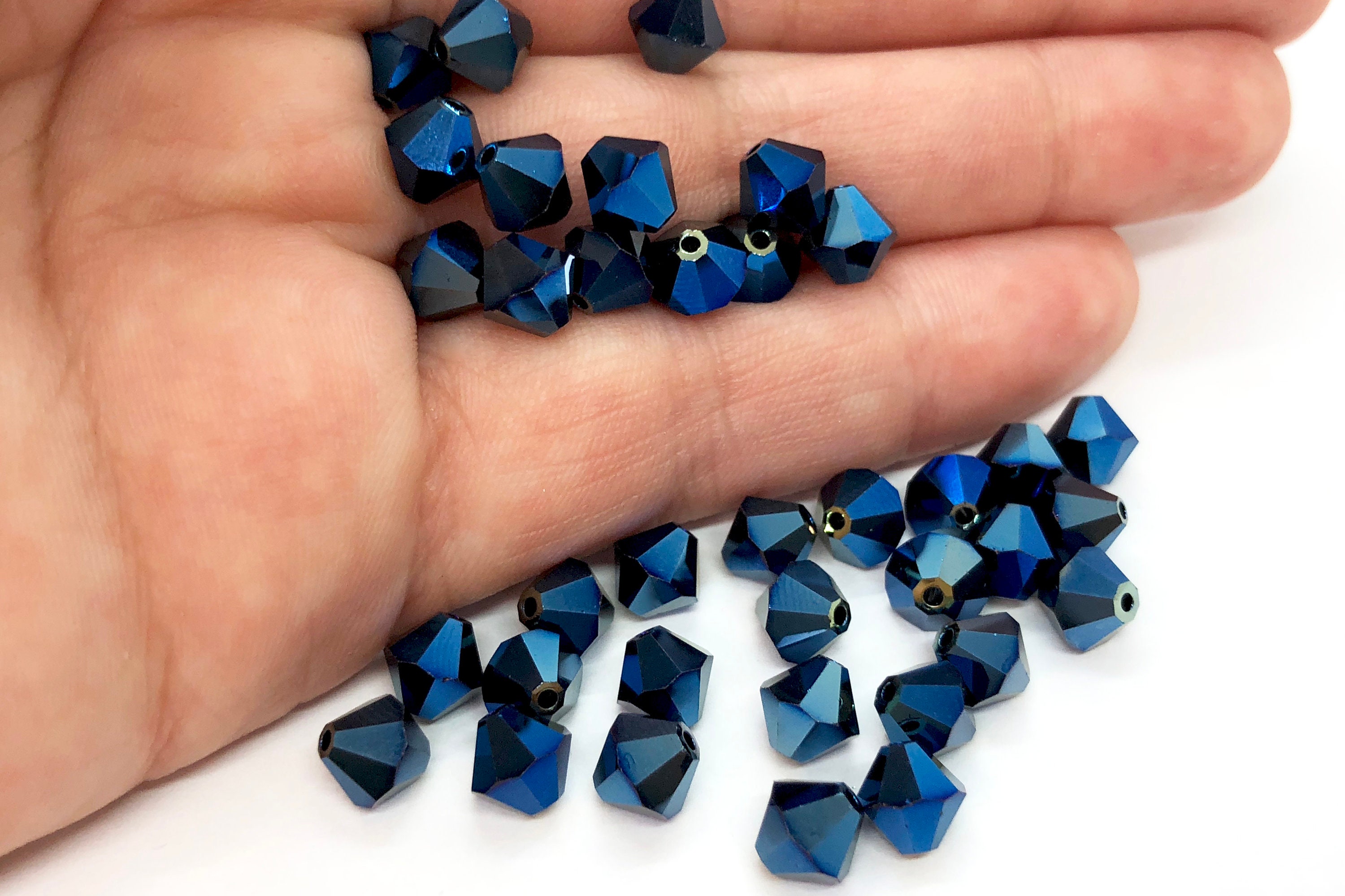 Crystal Metallic Blue 2x 5301/5328 Swarovski Crystal Bicone - Etsy