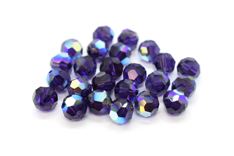 Purple Velvet AB 5000 Purple Swarovski Crystal Round Beads | Etsy