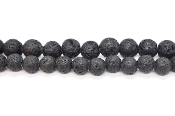 Lava Big Hole Beadswaxed,natural A Grade,round Beads-black 10mm Black Lava  Beads for Jewelry Making,beads for Essential Oils, 8strand -  Sweden