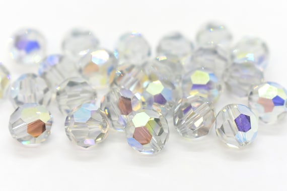 Shadow AB 5000 Light Gray Rainbow Swarovski Crystal Round Beads 6mm, Clear  Light Gray Crystal, Rainbow Round Swarovski Beads, Clear Silver 