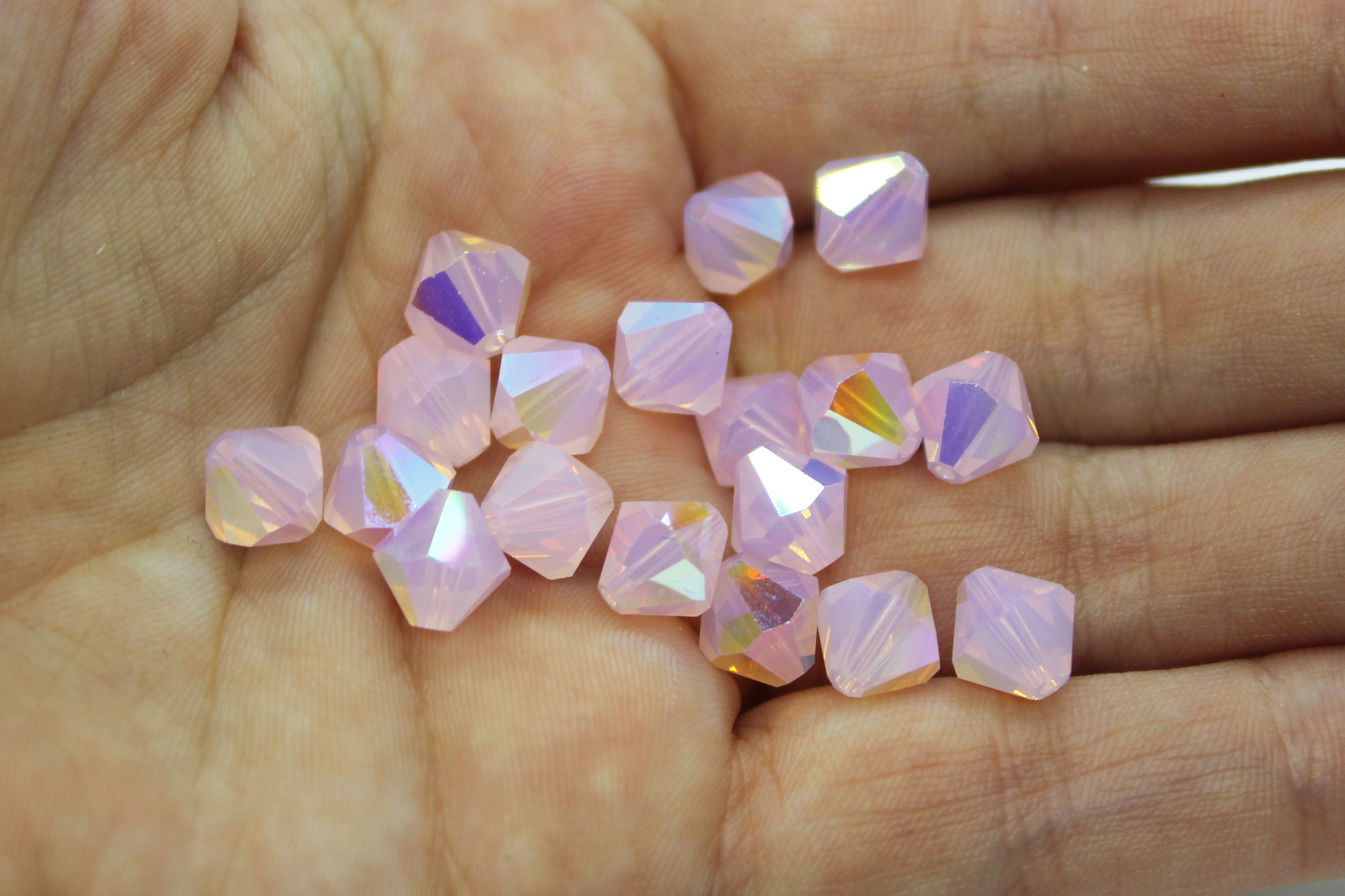 Rose Water Opal AB 5301/5328 Pink Swarovski Crystal Bicone Etsy
