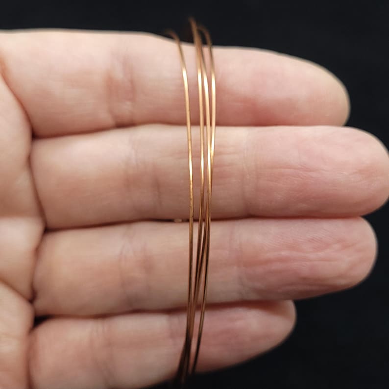 Copper Wire Round Half Hard 22 Gauge Wire 3 Feet for Wire Wrapping and Shaping, Copper Jewelry Wire for Cabochons Findings HH Round Wire image 2