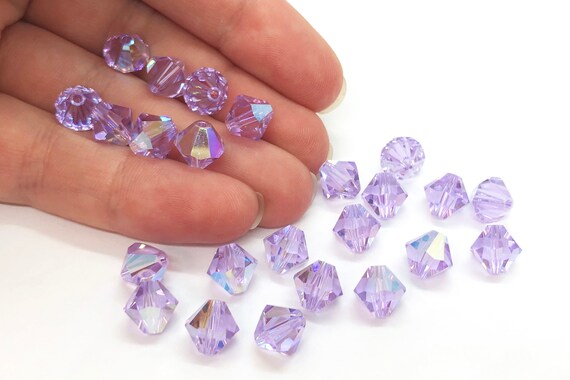 Violet AB 5301 5328 Purple Swarovski Crystal Bicone Beads 3mm Bulk Jewelry Supplies for Jewelry Makers Wholesale Beads