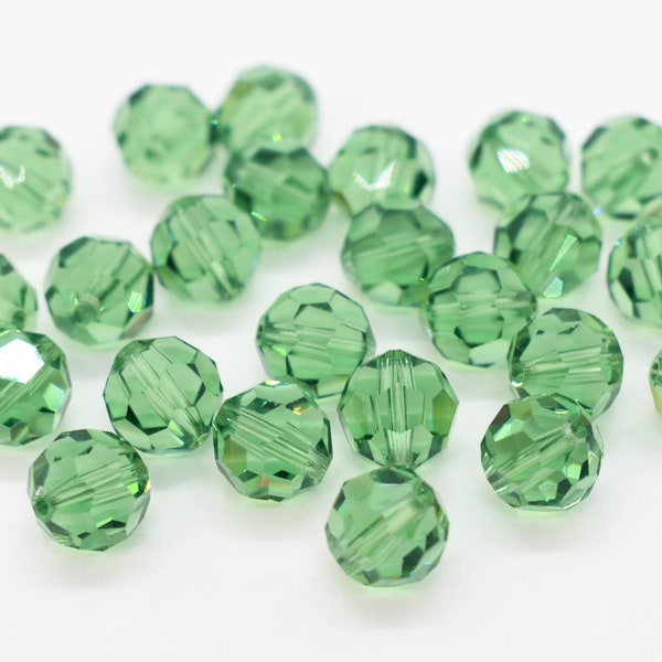 Erinite 5000 Green Swarovski Crystal Faceted Round Beads, 4mm 6mm, Wholesale Green Crystal Beads for Jewelry Making, Swarovski Round