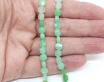 Peruvian Opal (Natural) A Grade Faceted Flat Coin Gemstone Beads (5mm 0.8mm hole) 65 pcs. (14 Inch) For Jewelry Making Wholesale Beads,Ombre