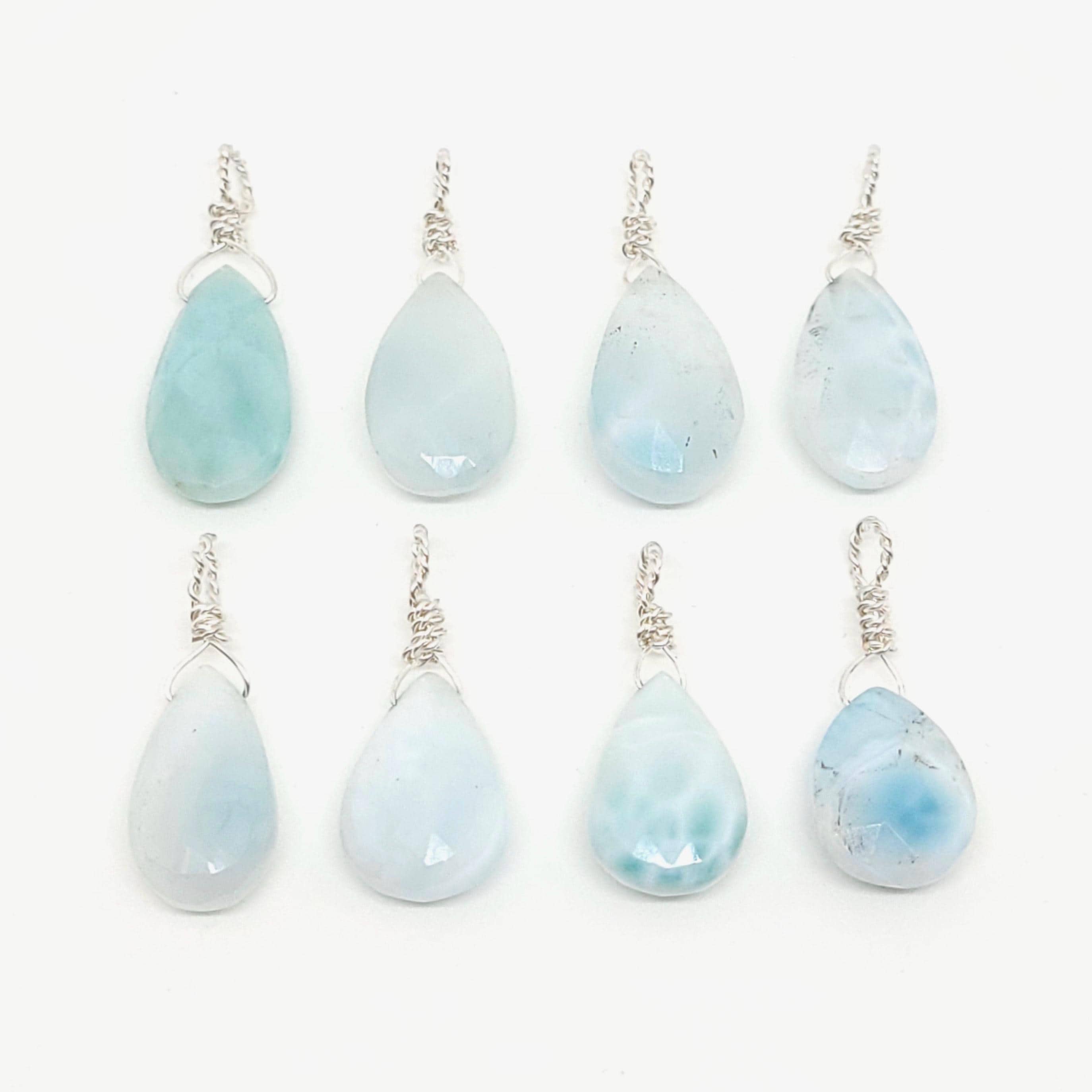 ラリマー（天然）ファセットトップドリルドジェムストーンペンダント