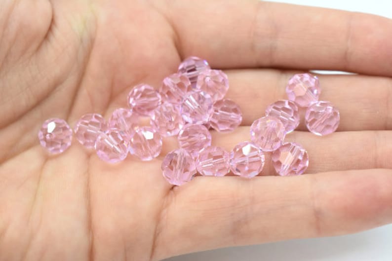 redondos de cristal checo Preciosa de zafiro rosa 8 - Etsy España