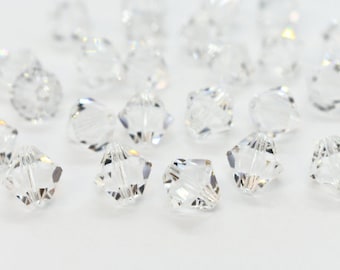 Clear Crystal Preciosa Czech Crystal Bicone Beads,3mm,4mm, 5mm, 6mm, 8mm, 10mm, April Birthstone,Wholesale crystals for jewelry making