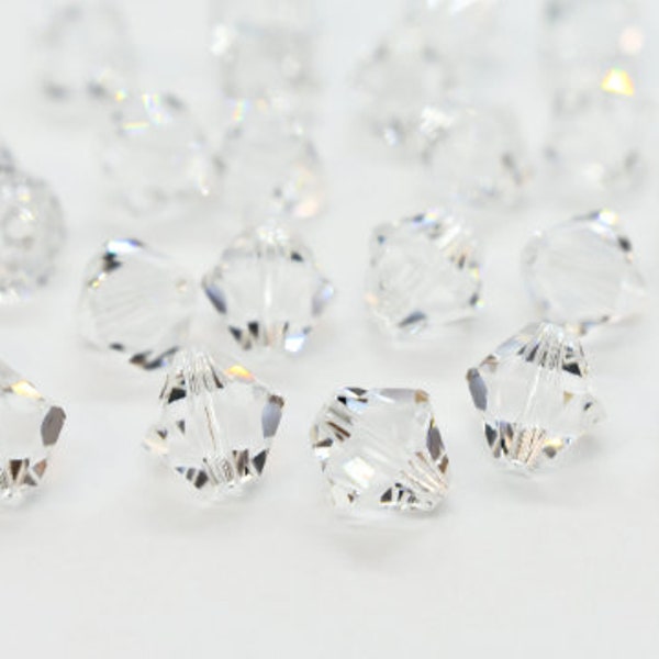 Clear Crystal Preciosa Czech Crystal Bicone Beads,3mm,4mm, 5mm, 6mm, 8mm, 10mm, April Birthstone,Wholesale crystals for jewelry making