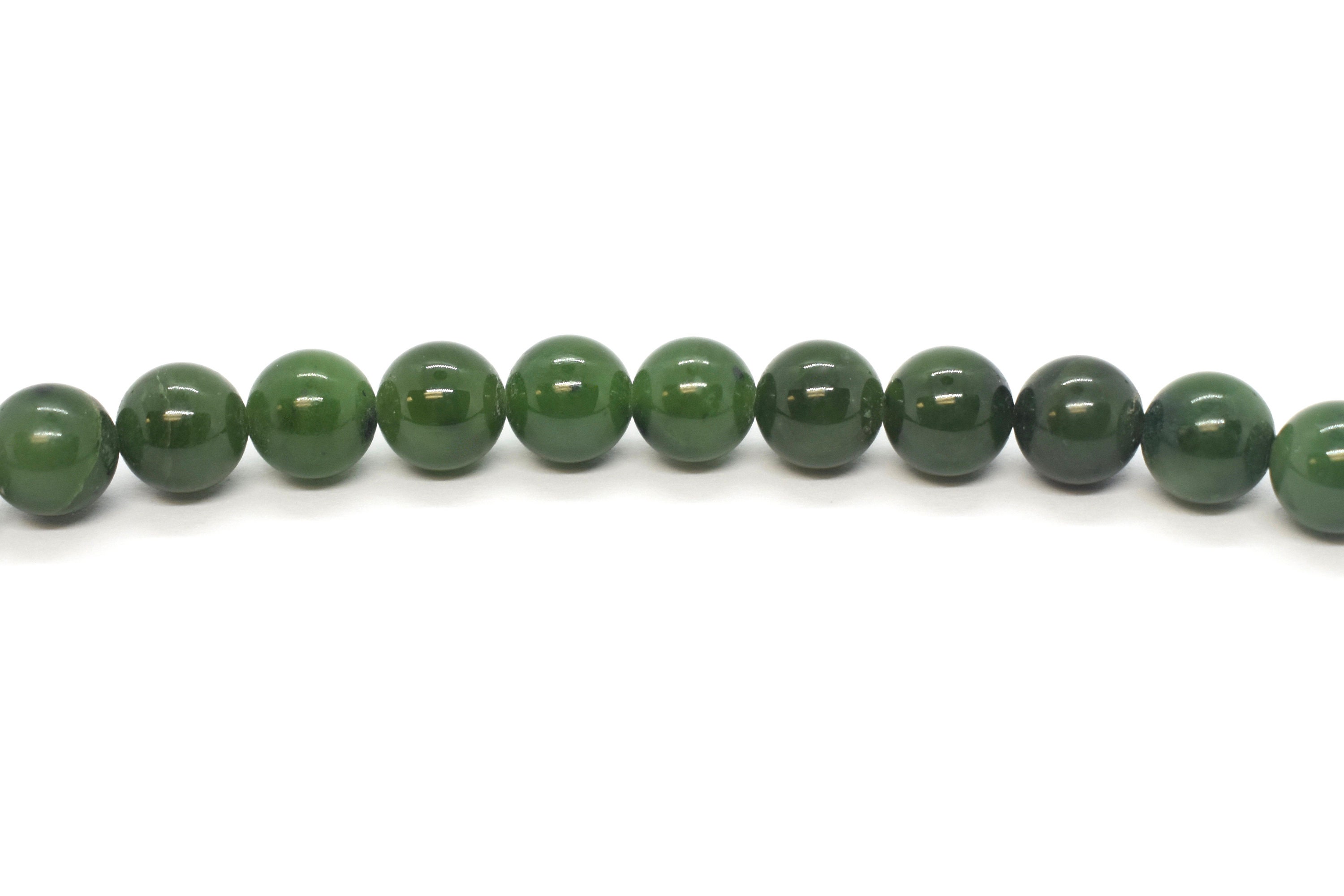 Nephrite / Canadian Jade natural Round Gemstone Beads 6mm 16 Strands Green Jade  Beads for Jewelry Making, AB Grade Gemstone Beads 
