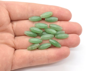 Green Aventurine (Natural) A Grade Rice Oval Gemstone Beads ( 5mm x 12mm ),(16 pcs ) Wholedsale beads, For Jewelry Making