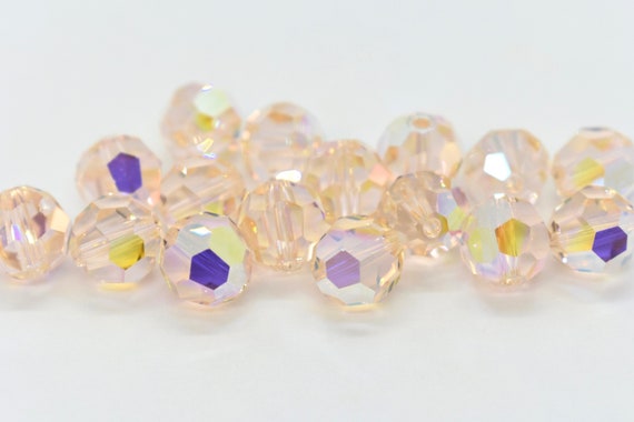 Silk AB 5000 Peach Rainbow Swarovski Crystal Round Beads 4mm 6mm