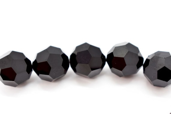 Jet Preciosa Czech Crystal Round Beads, 6mm, 8mm Round, Black Crystal Czech  Beads, Wholesale Beads for Jewelry Making, Elegant Crystal