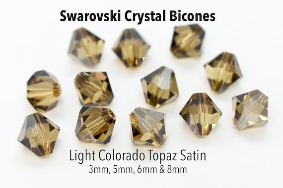Light Colorado Topaz Satin 5301/5328 Tan Swarovski Crystals