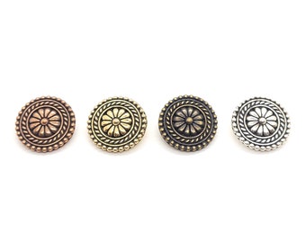 Large Bali Button, TierraCast, Antique Copper, Antique Gold, Oxidized Brass, or Antique Silver Plated Pewter Buttons, 18mm, 1 Button