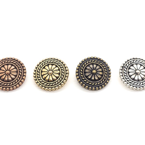 Large Bali Button, TierraCast, Antique Copper, Antique Gold or Oxidized Brass Plated Pewter Buttons, 18mm, 1 Button