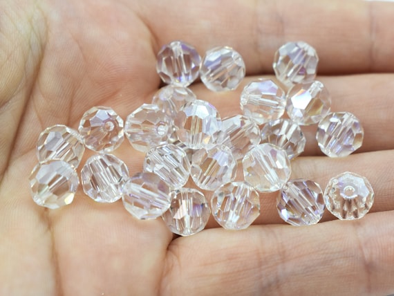 Moonlight Swarovski Crystal Round Beads 8mm, 5000, 2 or 24 Pcs Clear  Rainbow Crystal Beads, Swarovski Round, Crystal Clear Authentic 