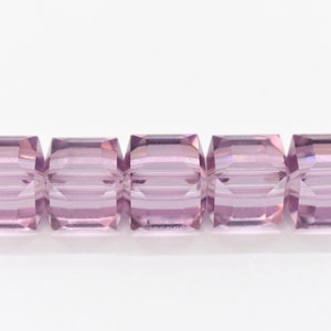 Light Amethyst 5601 Swarovski Crystal Cube Beads for Birthstone Jewelry (4mm, 6mm, 8mm) Wholesale Purple Lavender Crystal Beads for Jewelry