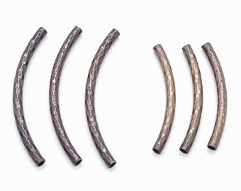 Cuentas tubulares antiguas chapadas en cobre, con corte curvo en forma de disco, 35 mm o 45 mm, espaciadoras para bisutería (10 unidades)