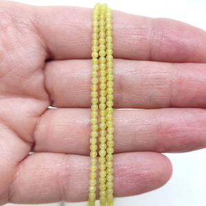 Korean Jade, Natural, A Grade, Round Green/Yellow Gemstone Beads For Jewelry Making, 2mm, 16&quot; Strands - Wholesale Jewelry Supplies