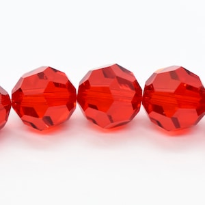 Light Siam Swarovski 5000 Crystal Round Beads 5mm 6mm Light Red Crystal Beads for Christmas,Swarovski Round Christmas
