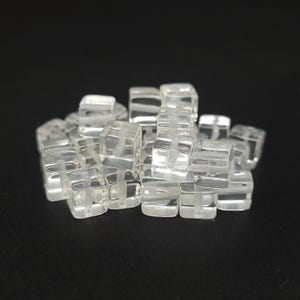 Cuentas de cuarzo transparente (natural) de grado A en forma de cubo - 6 mm (hilo de 20 cm), cuarzo roca, cristal de cuarzo, chakra corona, venta al por mayor, piedra natal de abril