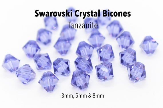 10mm Tanzanite Blue Colored Bicone Crystal