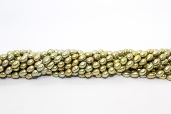 Green Freshwater Pearl Beads for Bracelets and Necklaces 