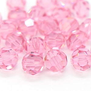 Light Rose 5000 Swarovski Crystal Round 4mm,6 pcs, Pink Swarovski Beads Pink Crystal Beads,Pastel Swarovski Round,4mm, Pastel Pink