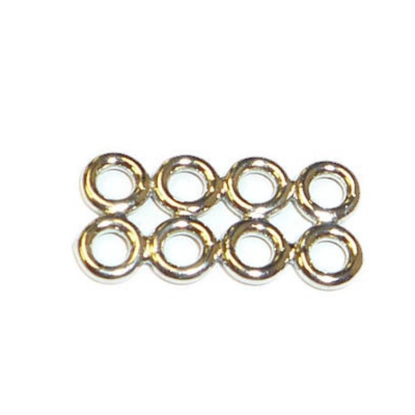 Rhodium Plated Spacer Bars with Eight Holes/Rings, Finding For Multi Strand Jewelry, Jewelry Findings , Jewelry Supplies,Spacer Bars