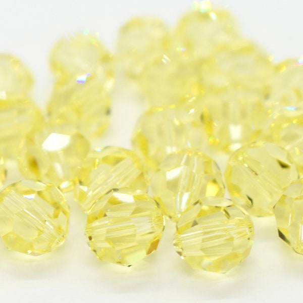 Jonquil 5000 Yellow Swarovski Crystal Round Beads, 4mm 5mm 6mm, Wholesale Yellow Crystal Beads for Rings, Bulk Jewelry Supplies & Swarovski