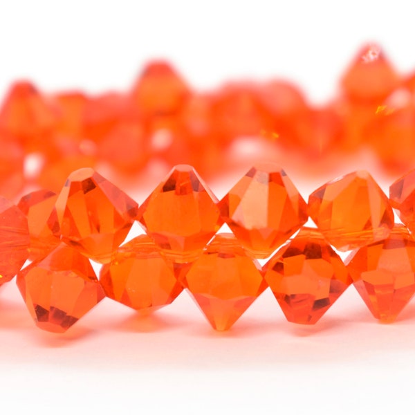 Hyacinth - 6301 Orange Red Swarovski Crystal Top Drilled Bicone Pendant Beads for Jewelry 6mm 8mm Dark Orange Crystal Beads,Jewelry Supplies