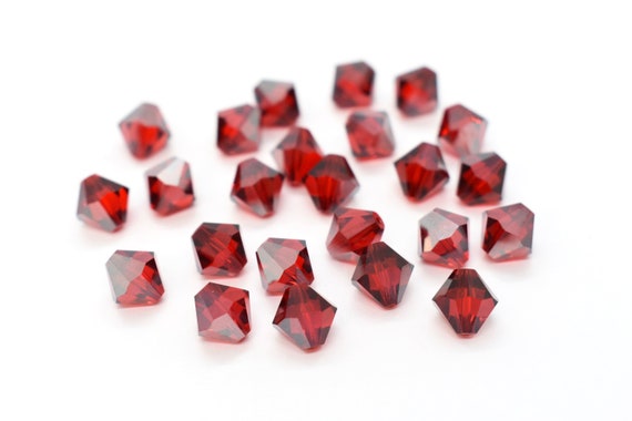 Light Siam Red Crystal Faceted Bicone beads for jewerly making and beading 100pcs 3mm 4mm Acrylic Faceted Bicone beads