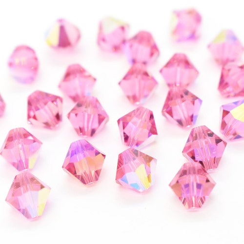 Rose Satin 5301/5328 Pink Swarovski Crystal Bicone Beads for Etsy