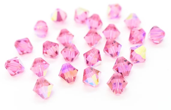 Rose AB 5301/ 5328 Pink Swarovski Crystal Bicone Beads 3mm 5mm