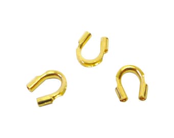 Goudkleurige draadbeschermer (0,022), draadbeschermers, bescherm kralendraden tegen slijtage door sluitingen, voor zijden draad, draadbeschermer