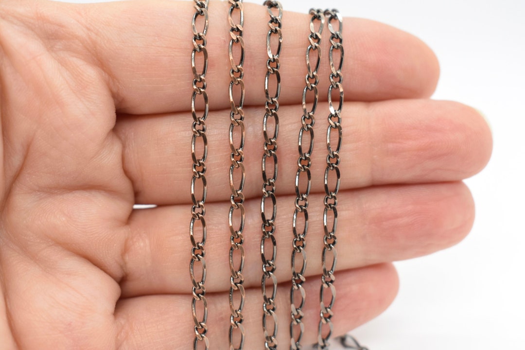 Antique Copper Plated Figaro Chain 3x5.8mm Sold by the Foot copper