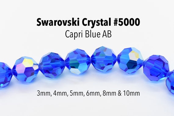 36 pcs Swarovski Element 5000 faceted 4mm Round Ball Beads Crystal Aquamarine