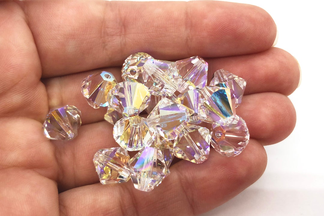 Clear Disco Cut Faceted Round Chinese Crystal Glass Beads - 20mm, 18  beads/strand - Large Crystal Glass Beads for Jewelry Making, Bulk Beads