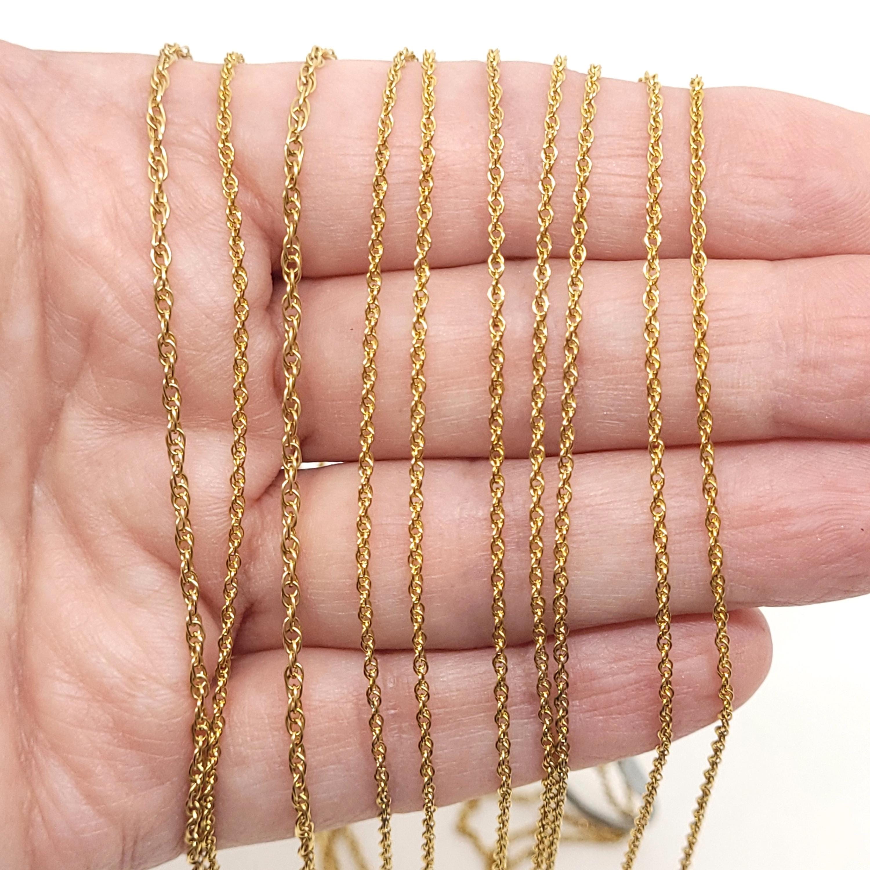 Collana Catena In Corda 20 Pollici &ndash; Placcato Oro 14k, Spessore 1.3 Mm, Assemblata A Mano