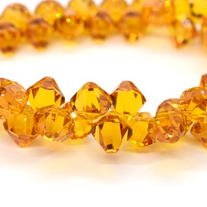 Topaz 6301 - Orange Swarovski Crystal Top Drilled Bicone Pendant Beads 8mm,for November Birthstone Jewelry 8mm Wholesale Crystal Pendants