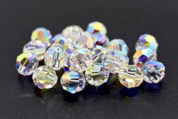 Clear Crystal AB Clear Rainbow Swarovski Crystal Round Beads - Etsy